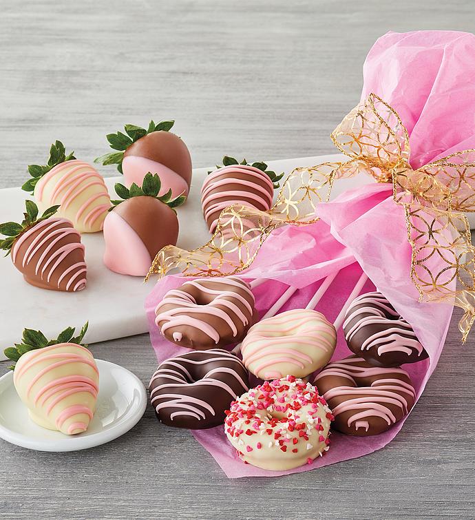 Belgian Chocolate-Covered Strawberries and Donut Bouquet 